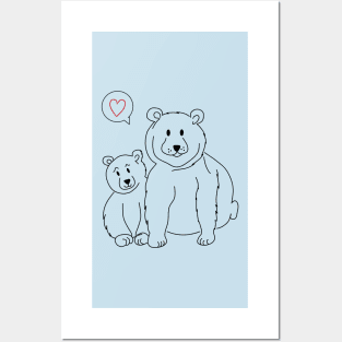 Arctic Animal - a little and a big Ice bear Posters and Art